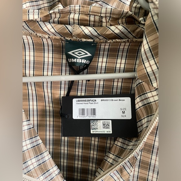 NEW UMBRO SLAM x JAM PENALTY CULTURE plaid beige masked hoodie anorak jacket - Picture 14 of 16